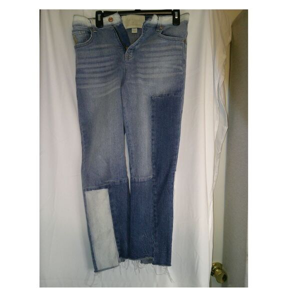 Aqua‎ Vanderbilt x Oceana Brand Patchwork Denim Jeans Distressed Frayed Hem - Picture 1 of 3